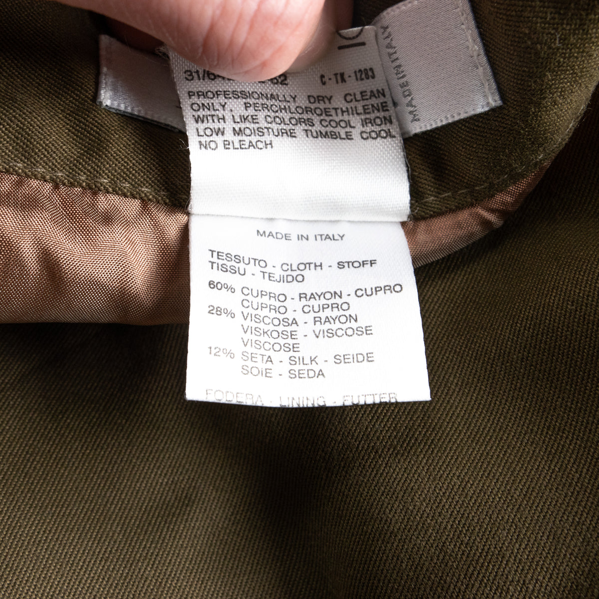 Vintage MAX MARA Silk Cupro Skirt Olive Green Midi High Waist Deep Side Slits 90s Minimalist Luxury Fabric Made in Italy D38 US8 Small