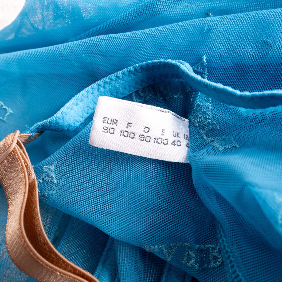 Archival La Perla Monogram Bodysuit Y2K Metallic Logo Mesh Cyan Blue Silver - Vintage Size 5 (Fits modern M/L) - Designer Masterpiece