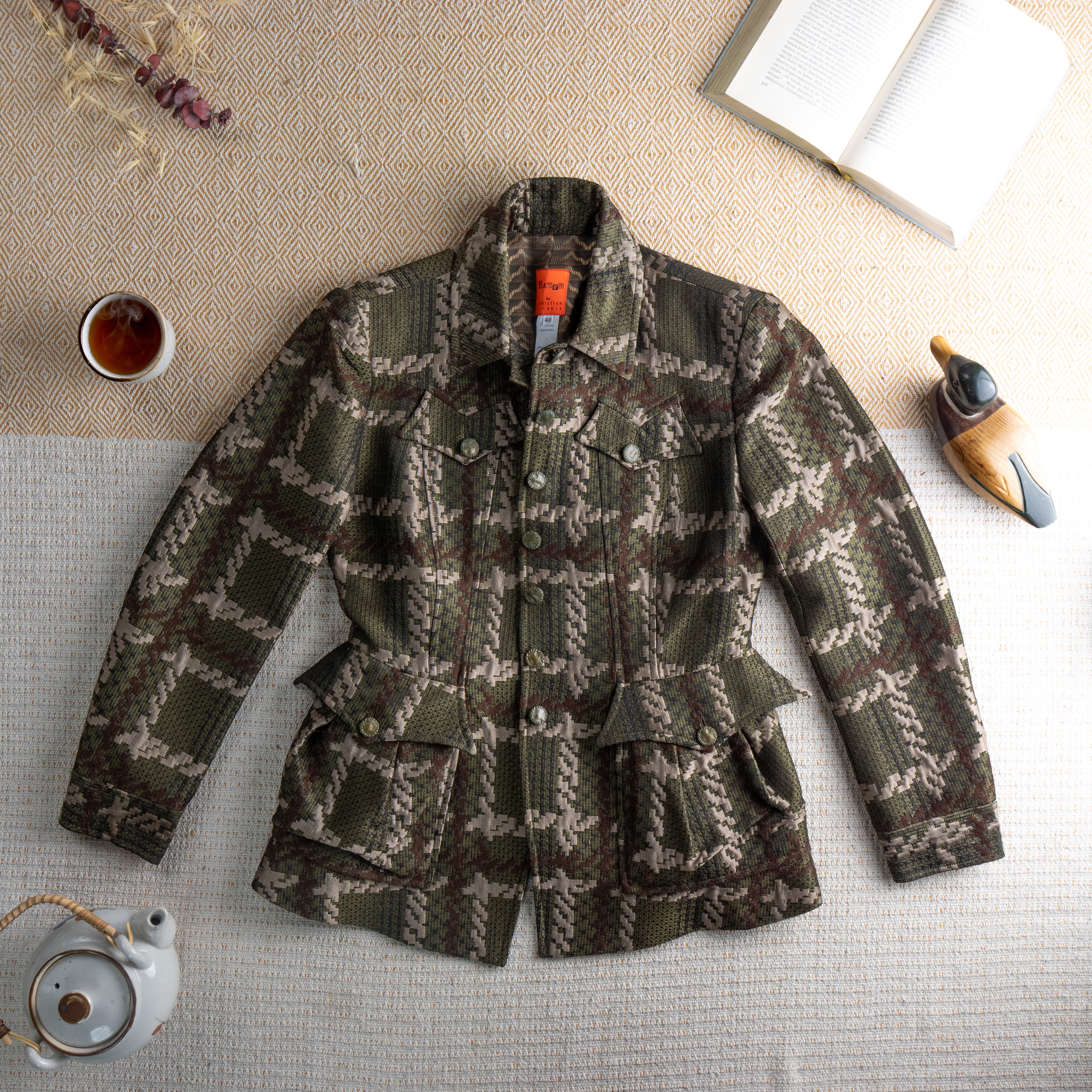 90s CHRISTIAN LACROIX Jacquard Jacket Vtg 90s BAZAR CHRISTIAN