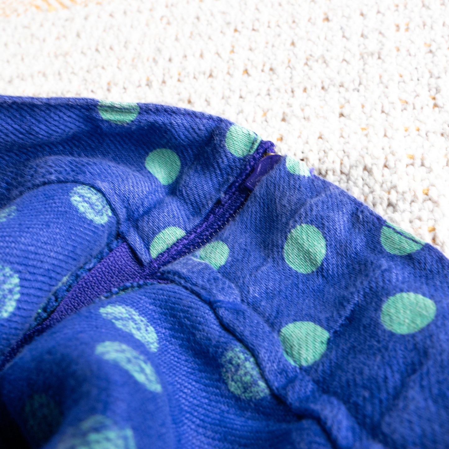 Vintage Versus Versace 90s Linen Skirt | Royal Blue & Green Pattern | Polka Dot Waist | High End Italian Summer | Size IT 44 Fits M / EU 38