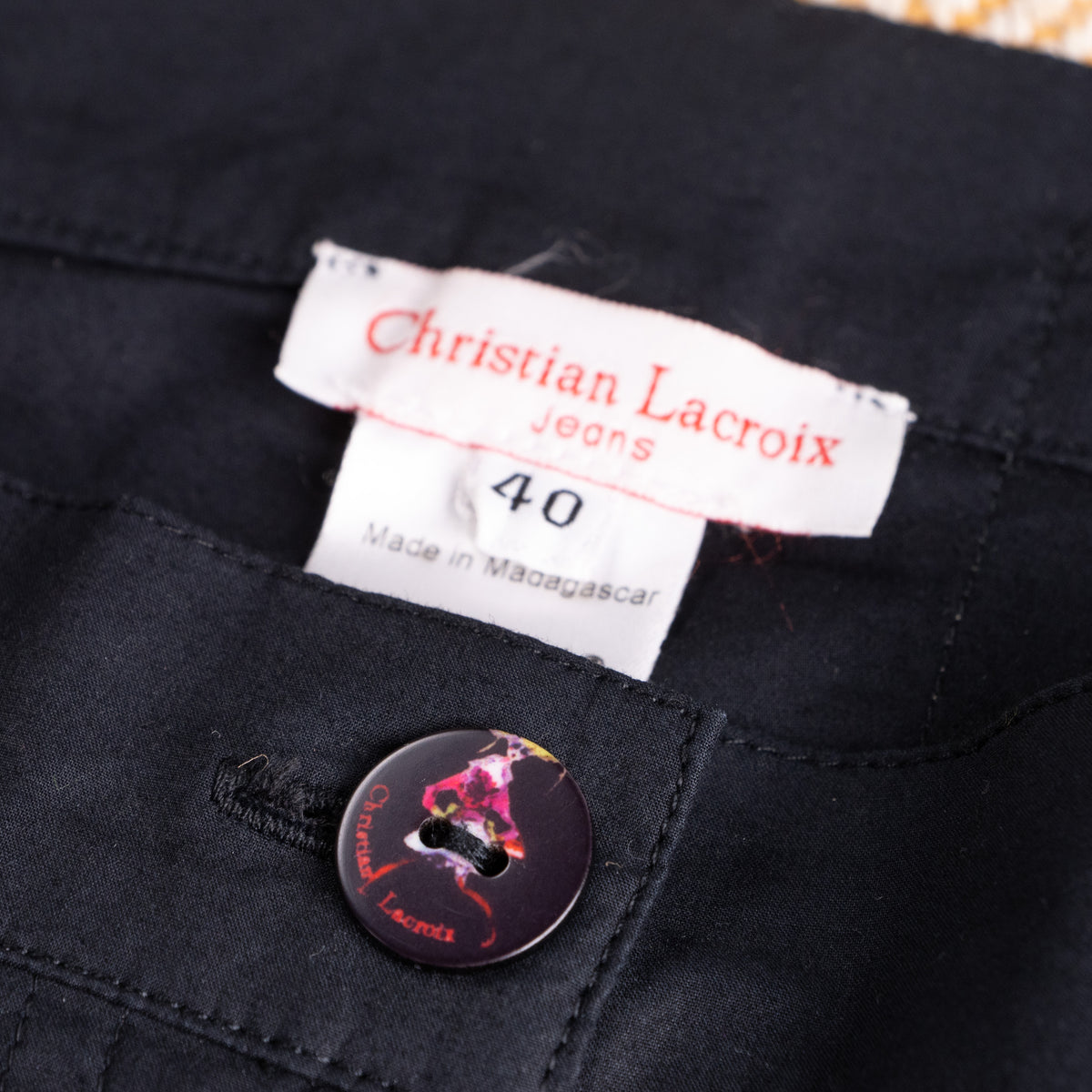 Pristine Deadstock Christian Lacroix Archival Embroidered Cotton Set Utility Jacket Cropped Pants Early 2000s S M