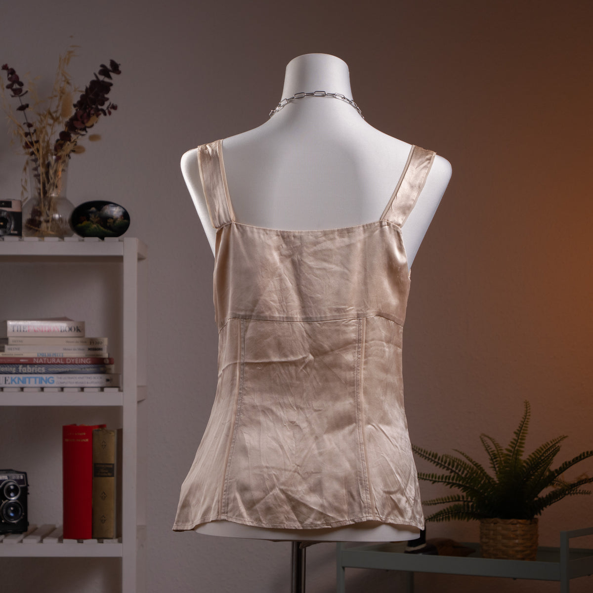 Archival Max Mara Liquid Silk Satin Sculptural Bustier Top Soft Apricot Champagne 90s Y2K Minimalist Luxury Old Money Size XS S M
