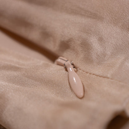 Archival Max Mara Liquid Silk Satin Sculptural Bustier Top Soft Apricot Champagne 90s Y2K Minimalist Luxury Old Money Size XS S M