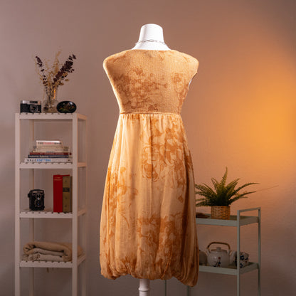 Archival La Perla Y2K Silk Jacquard Sculptural Dress integrated Body Sculpting Lining Ocher Gold Pristine Deadstock S