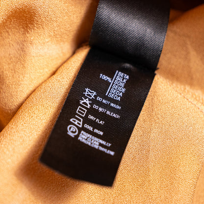 Archival La Perla Y2K Silk Jacquard Sculptural Dress integrated Body Sculpting Lining Ocher Gold Pristine Deadstock S