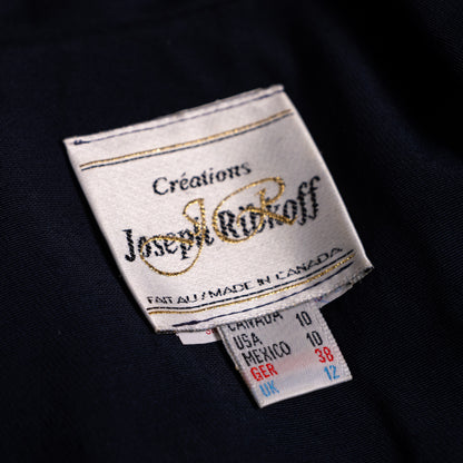 Archival Joseph Ribkoff Nautical Jumpsuit 80s Strong Shoulder Power Suit Trompe L'Oeil Deadstock Museum Quality Size US 10 M S