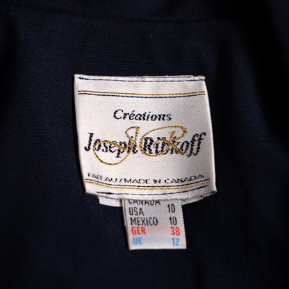 Archival Joseph Ribkoff Nautical Jumpsuit 80s Strong Shoulder Power Suit Trompe L'Oeil Deadstock Museum Quality Size US 10 M S