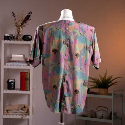 Archival Christian Dior Silk Shirt 90s Gianfranco Ferre Double Sided Button Construction Avant Garde Oversized Blouse Museum Size M L