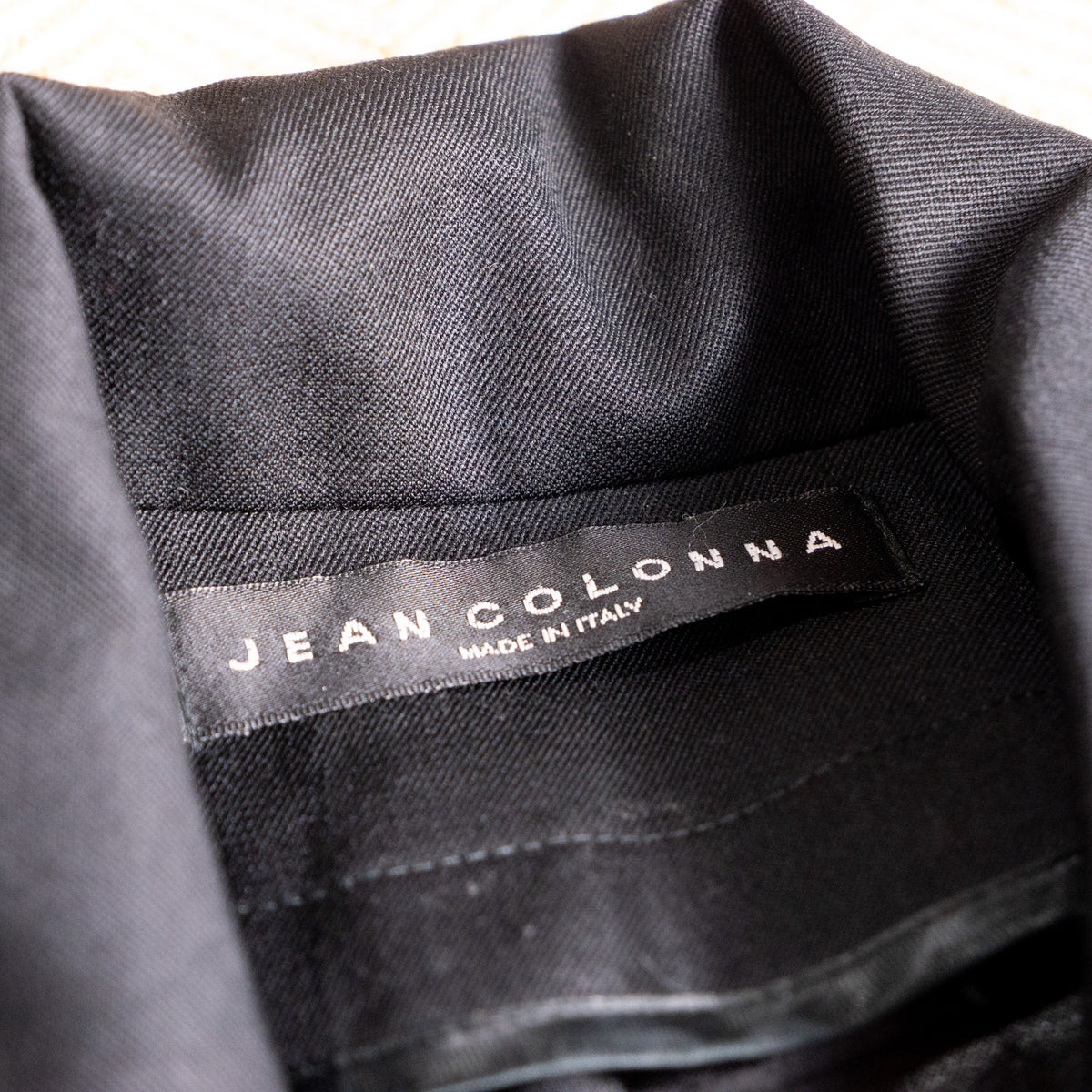 Archival JEAN COLONNA Minimalist Vest 90s Industrial Grunge Black Cotton Twill Waistcoat Avant Garde Made in Italy Size M
