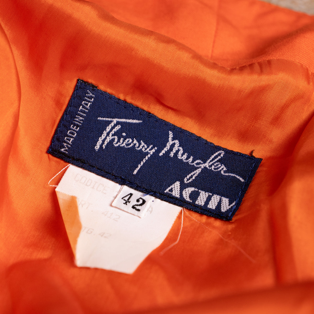 Archival Thierry Mugler ACTIV 3-Piece Skirt Suit 1992 Wasp Waist Pyramid Hardware Coral Linen Blend Corset Silhouette Time Srl Grails XS S