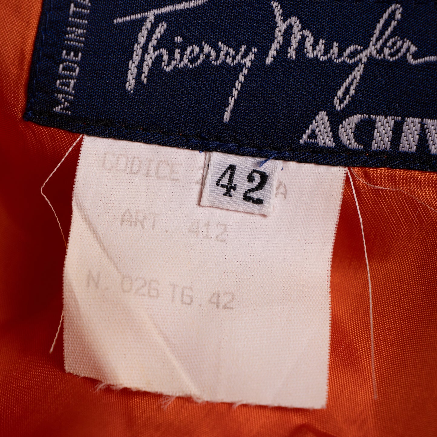 Archival Thierry Mugler ACTIV 3-Piece Skirt Suit 1992 Wasp Waist Pyramid Hardware Coral Linen Blend Corset Silhouette Time Srl Grails XS S