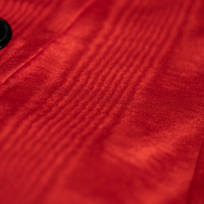 Archival Givenchy Boutique Dress 1980s Red Taffeta Moire Cabochon Jewel Buttons Dynasty Glamor Power Dress French Designer Size M US 10