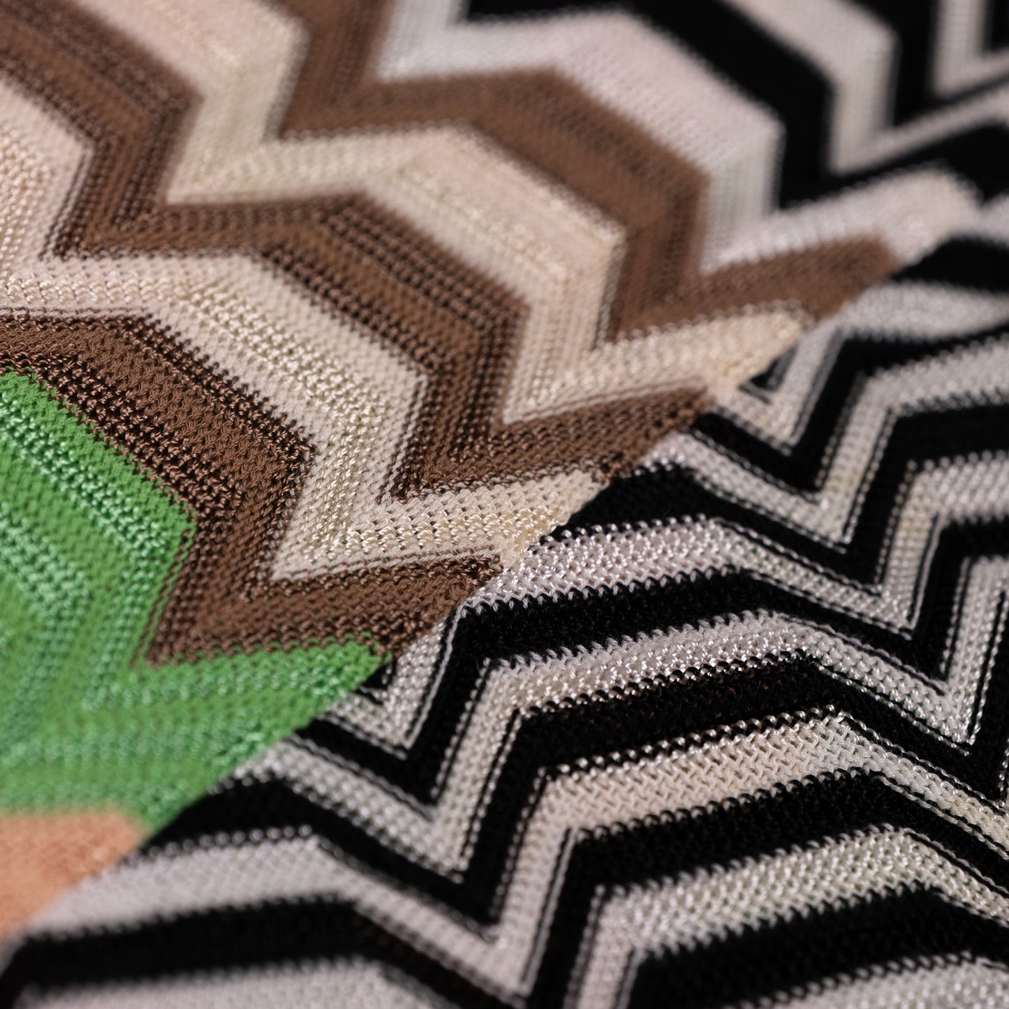 Archival Missoni Angela Missoni Era Chevron Knit Dress Color Block Optical Illusion Italian Y2K Fashion Sculpture Size M L