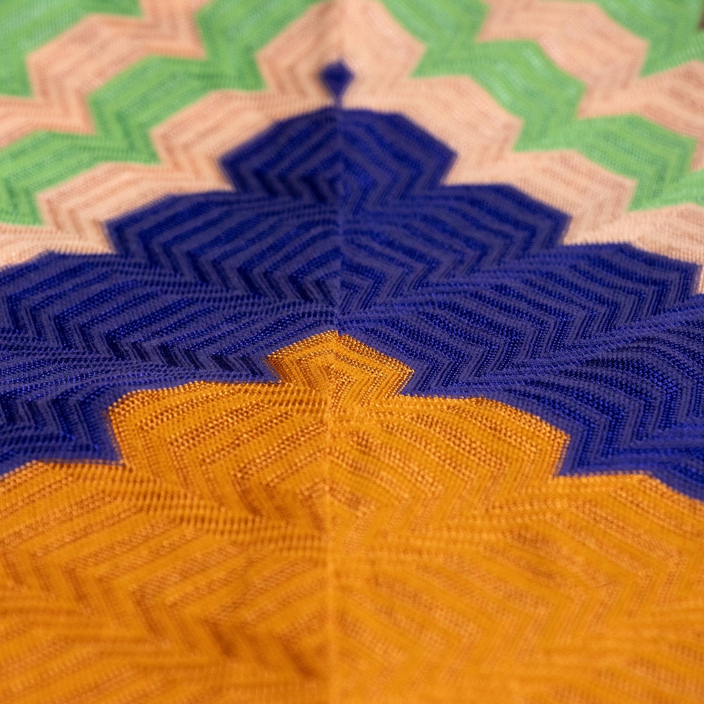Archival Missoni Angela Missoni Era Chevron Knit Dress Color Block Optical Illusion Italian Y2K Fashion Sculpture Size M L