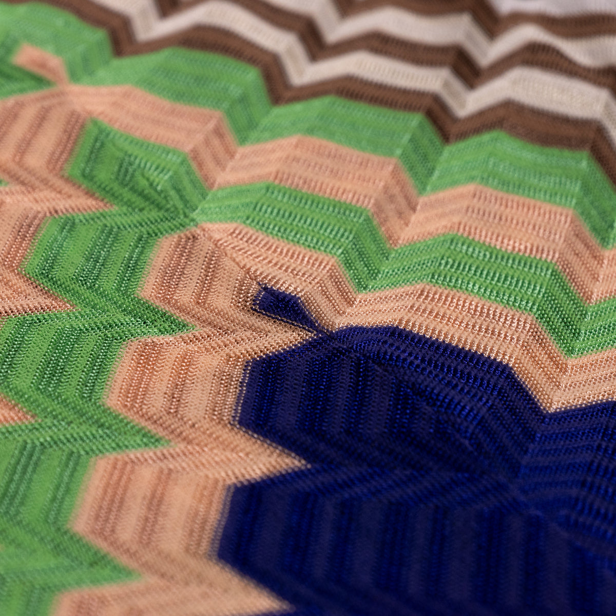 Archival Missoni Angela Missoni Era Chevron Knit Dress Color Block Optical Illusion Italian Y2K Fashion Sculpture Size M L