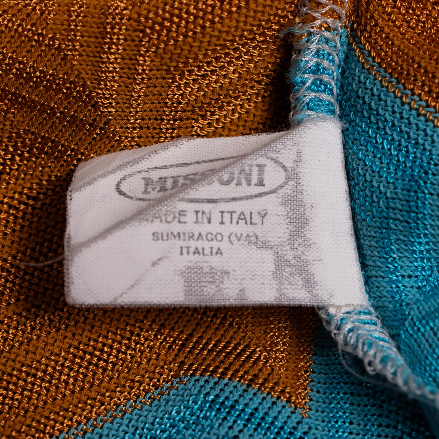 Archival Missoni Angela Missoni Era Chevron Knit Dress Color Block Optical Illusion Italian Y2K Fashion Sculpture Size M L
