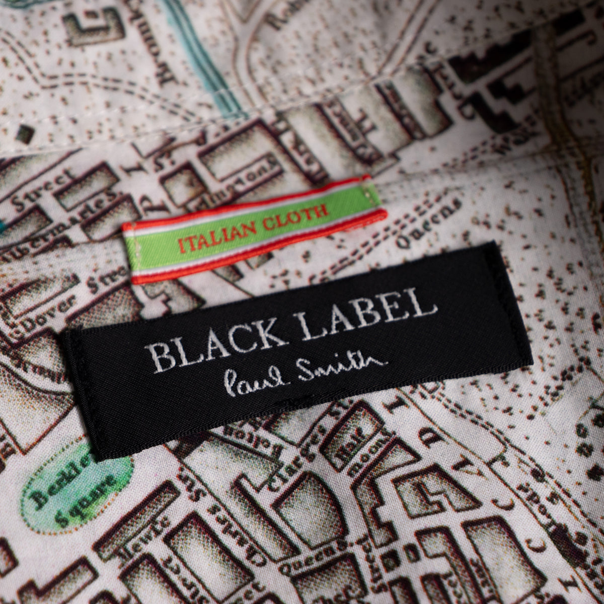 Archival Paul Smith Black Label London Map Print Blouse Italian Cloth NOS Vintage Cartography Designer Shirt UK 10 IT 42 Size M