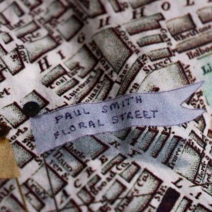 Archival Paul Smith Black Label London Map Print Blouse Italian Cloth NOS Vintage Cartography Designer Shirt UK 10 IT 42 Size M