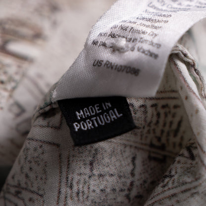 Archival Paul Smith Black Label London Map Print Blouse Italian Cloth NOS Vintage Cartography Designer Shirt UK 10 IT 42 Size M