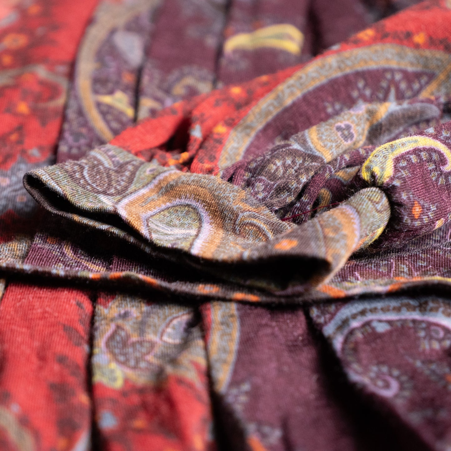 Archival ETRO Milano Paisley Wool Jersey Top 90s Heritage Print Made in Italy Size IT 42 S Curated Vintage