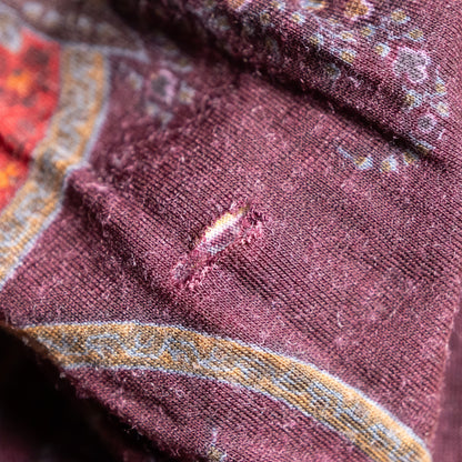 Archival ETRO Milano Paisley Wool Jersey Top 90s Heritage Print Made in Italy Size IT 42 S Curated Vintage
