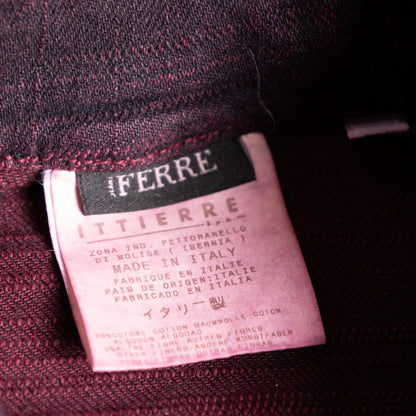 Archival Gianfranco Ferre Jeans Jacket NWT Deadstock Burgundy Denim Corset Back Y2K Ittierre Made in Italy Size M Fits XS S
