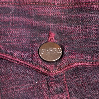 Archival Gianfranco Ferre Jeans Jacket NWT Deadstock Burgundy Denim Corset Back Y2K Ittierre Made in Italy Size M Fits XS S