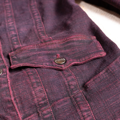 Archival Gianfranco Ferre Jeans Jacket NWT Deadstock Burgundy Denim Corset Back Y2K Ittierre Made in Italy Size M Fits XS S