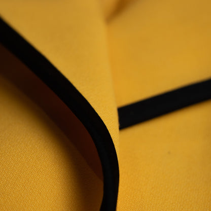 Archival Louis Feraud Paris Skirt Suit 80s Power Suit Canary Yellow Black Graphic NOS Deadstock West Germany Size XS S