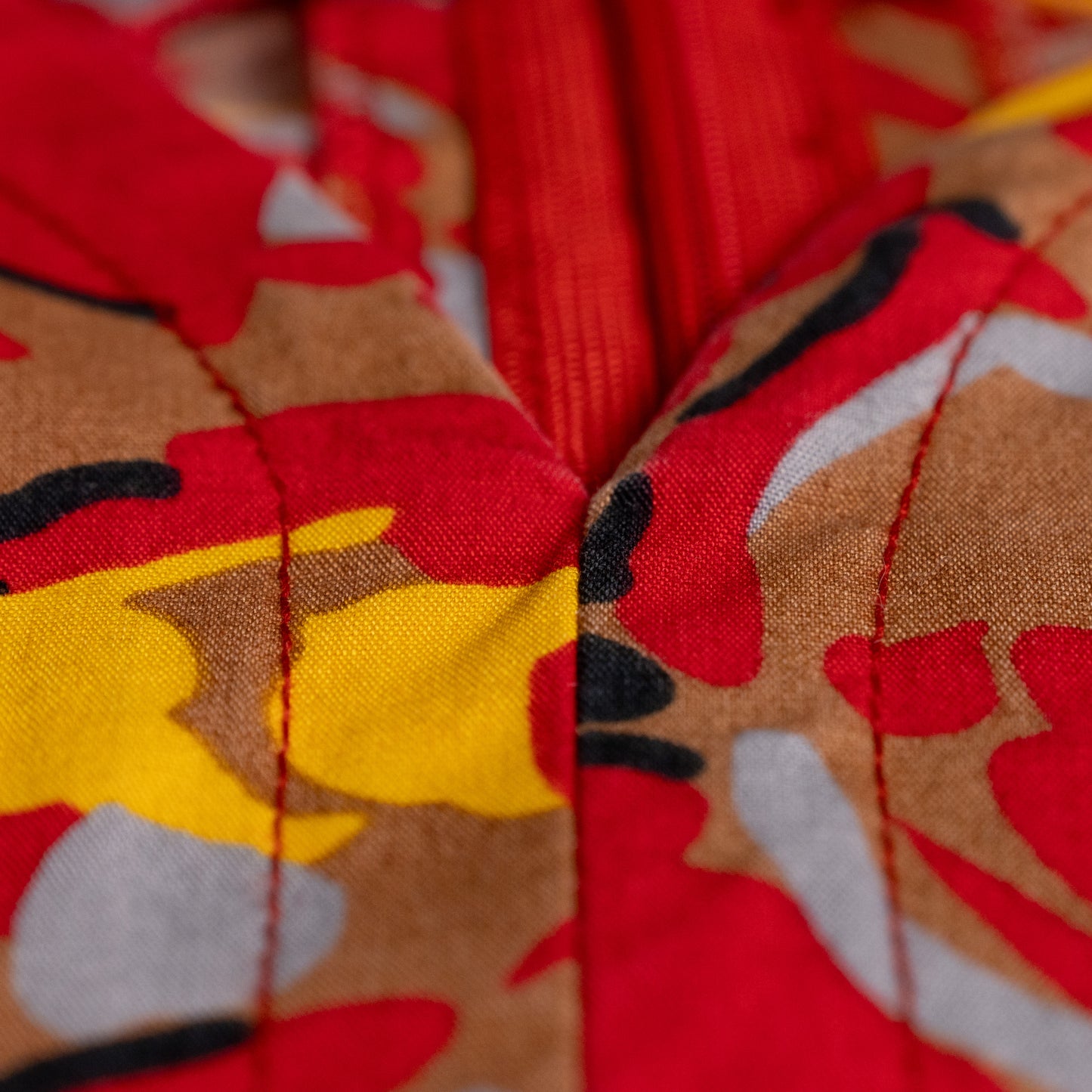 Pierre Balmain Paris Vintage Dress 1970s Deadstock New Old Stock 100% Cotton French Luxury Red Yellow Abstract Print High-End Curator Find M