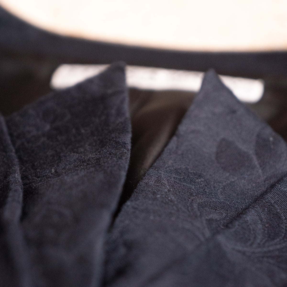 Archival Loris Azzaro Paris 80s Power Suit Two Piece Skirt Set NOS Museum Quality Black Cotton Jacquard Size L