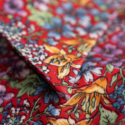 Archival Nina Ricci NOS Shirt 90s Floral Print Red Unisex Deadstock Museum Quality Dandy Androgynous Style Size M L