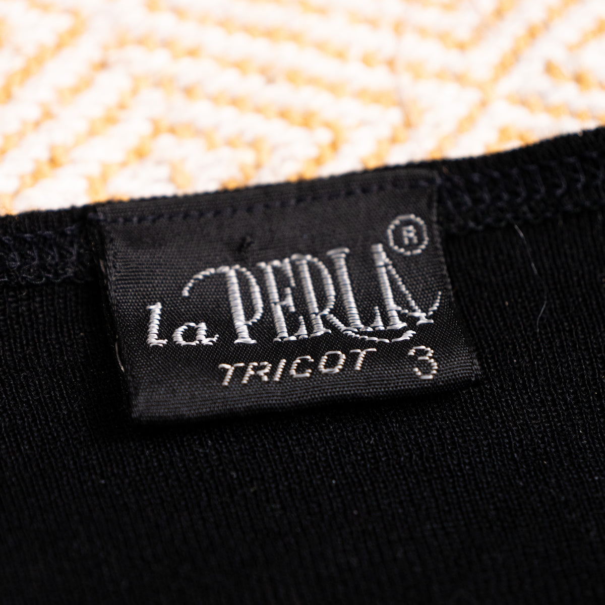 Archival La Perla Tricot Wool Lace Bodysuit 90s NOS Museum Quality Long Sleeve Italian Lingerie Top Size M IT 3