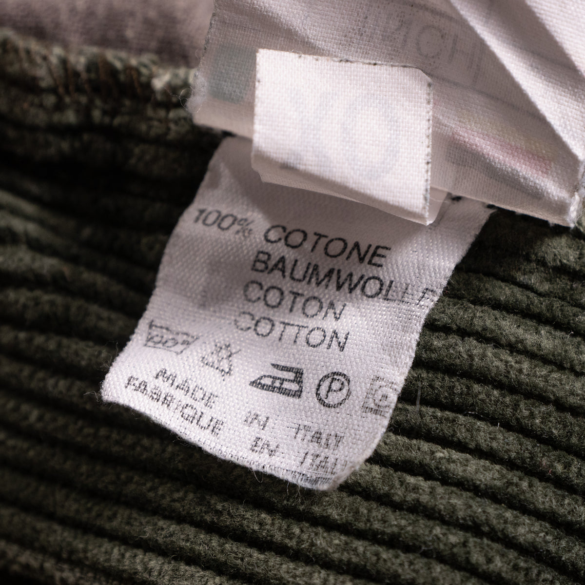 NOS Archival FENDI ROMA Olive Corduroy Trousers – Late 90s Silvia Venturini Fendi Era – Deadstock 100% Pure Cotton Rigid Wale – Size W28 29