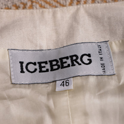 Archival Iceberg SS 1994 Runway Linen Set Vest Wrap Skirt Sunflower Weather Chart Pop Art Gilmar Vintage Grails Museum Piece 90s Couture