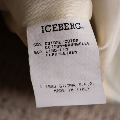 Archival Iceberg SS 1994 Runway Linen Set Vest Wrap Skirt Sunflower Weather Chart Pop Art Gilmar Vintage Grails Museum Piece 90s Couture
