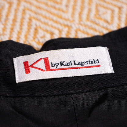 Archival KL by Karl Lagerfeld Trench Dress 1990s Minimalist Sleeveless Viscose Silk Utility Safari Maxi Contrast Buttons Designer Grails S-L
