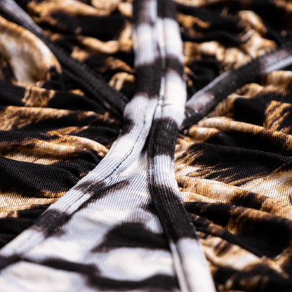 Archival JUST CAVALLI  2000s Animal Print Mesh Hybrid Dress - Size S (IT 44) - Made in Italy