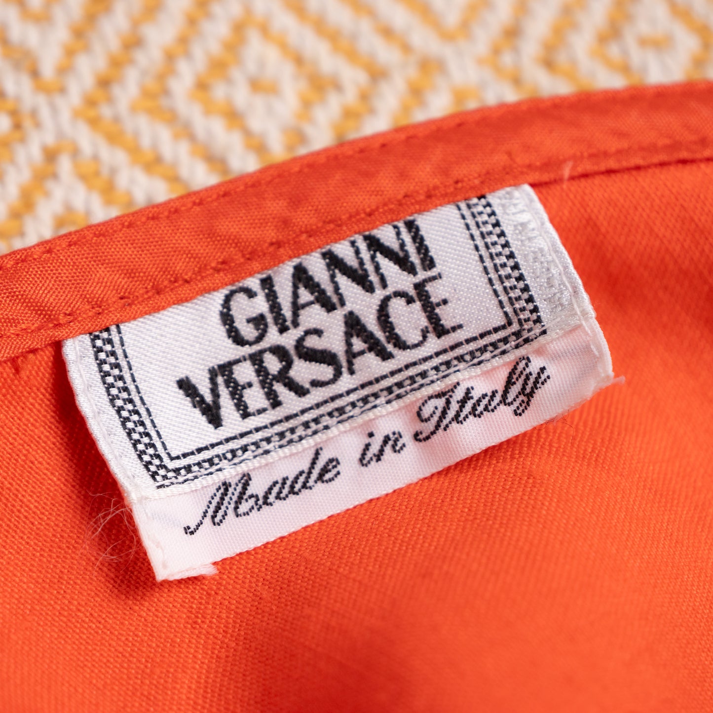 Museum Gianni Versace SS 1993 Runway Dress Orange Linen Emma Sjöberg Wiklund Archival Vintage 90s S