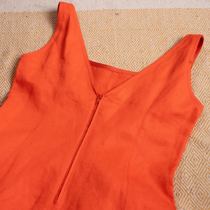 Museum Gianni Versace SS 1993 Runway Dress Orange Linen Emma Sjöberg Wiklund Archival Vintage 90s S