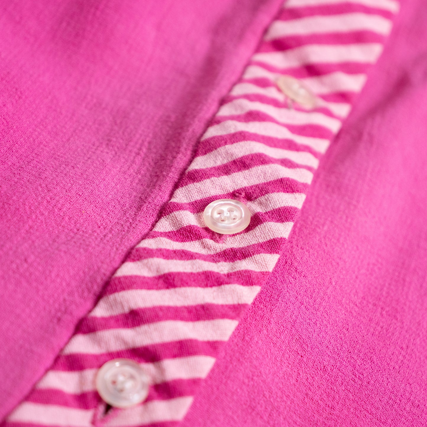 Archival Lanvin Boutique Candy-Stripe Raw Cotton Blend Cropped Blouse S M – c. 1980s