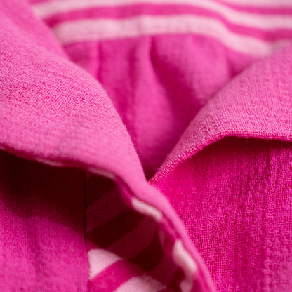 Archival Lanvin Boutique Candy-Stripe Raw Cotton Blend Cropped Blouse S M – c. 1980s