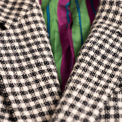 Archival Versus Gianni Versace Houndstooth Blazer – Psychedelic Lining & Lion Buttons – FW 1993 Italy M XL