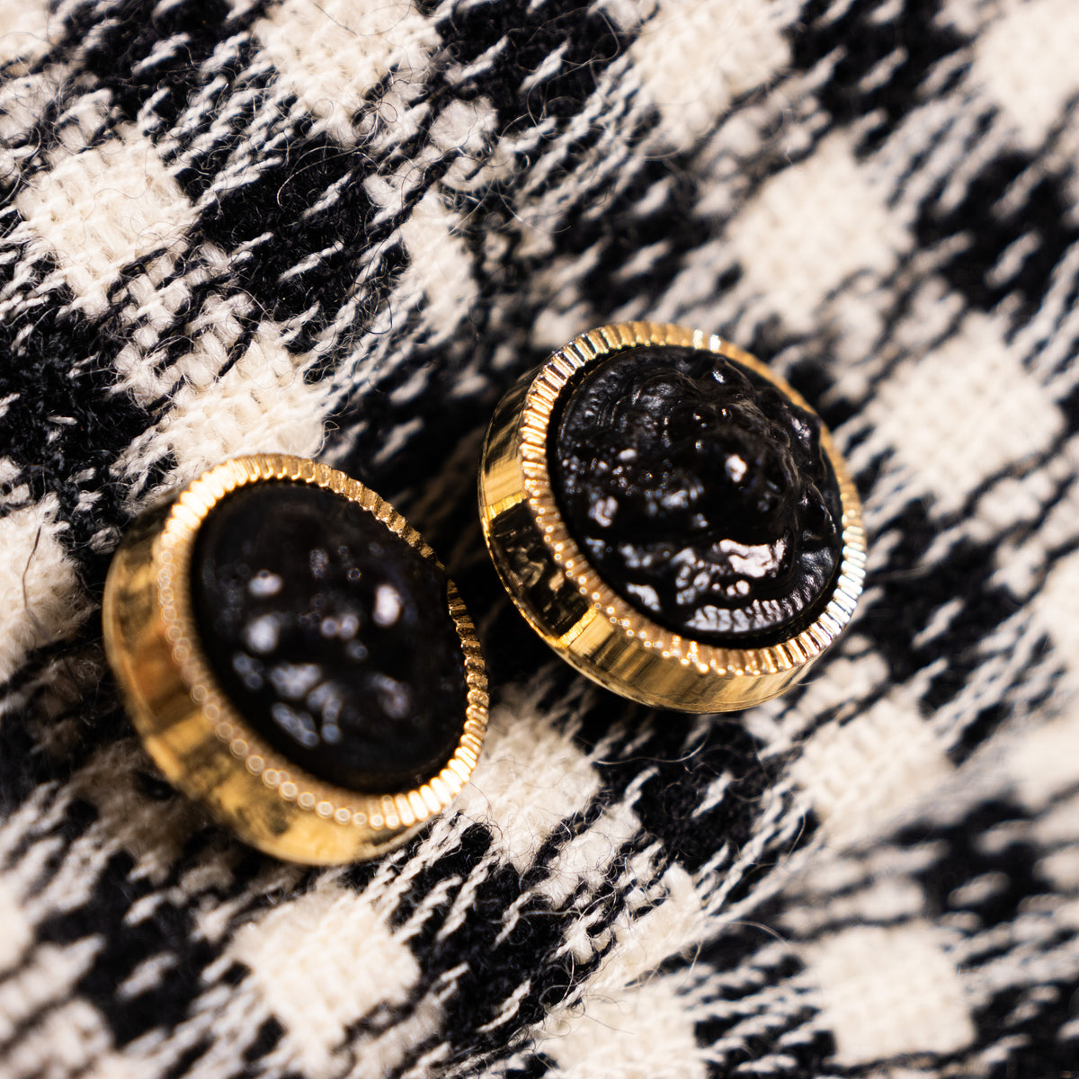 Archival Versus Gianni Versace Houndstooth Blazer – Psychedelic Lining & Lion Buttons – FW 1993 Italy M XL
