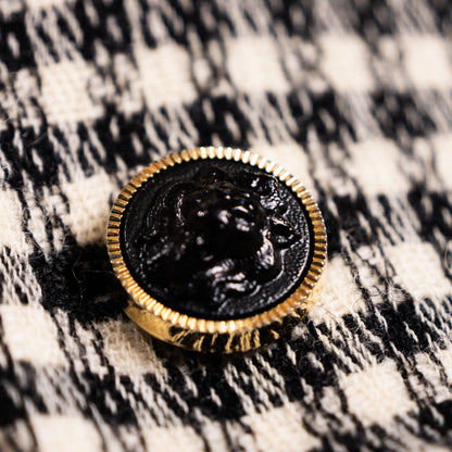 Archival Versus Gianni Versace Houndstooth Blazer – Psychedelic Lining & Lion Buttons – FW 1993 Italy M XL