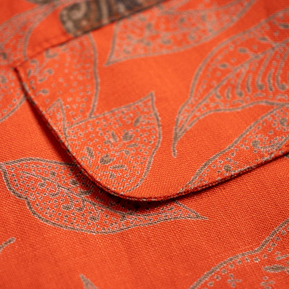 Archival Genny by Gianni Versace Printed Flax Linen Blazer – Statement Gold Button –  1980s Design M L