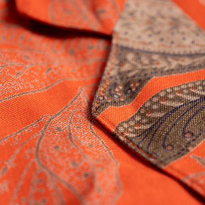 Archival Genny by Gianni Versace Printed Flax Linen Blazer – Statement Gold Button –  1980s Design M L