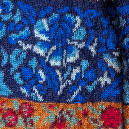 Archival Kenzo Paris 90s Sweater Floral Patchwork Ribbed Knit Boxy Crop Takada Era Made in Italy Luxury Designer Vintage S M L