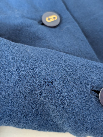 Archival Salvatore Ferragamo Scalloped Wool Dress – Iconic Logo Buttons – Circa 1980 Italy XS S