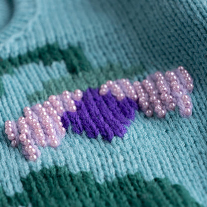 Archival Dior D UNIFORME Floral Beaded Wool Sweater | Special Event Staff Piece | 3D Embroidery & Pearl Knit | Made in Italy | Size S M